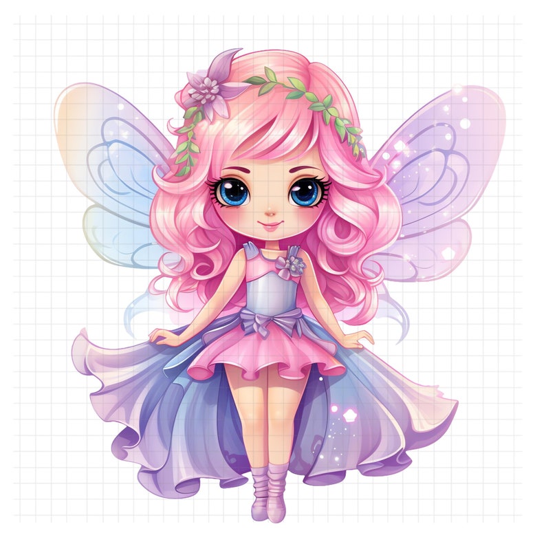 Cute Pink Fairies Clipart Bundle, Fairytale PNG SVG Graphics - Etsy