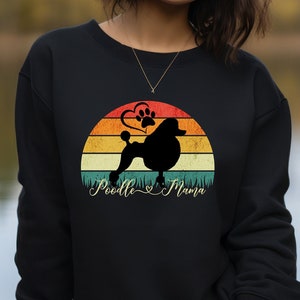 Retro Poodle Mama shirt, Poodle owner shirt, Poodle gifts, Poodle lover gifts, Poodle gifts, Poodle shirt, Vintage sunset poodle shirt,