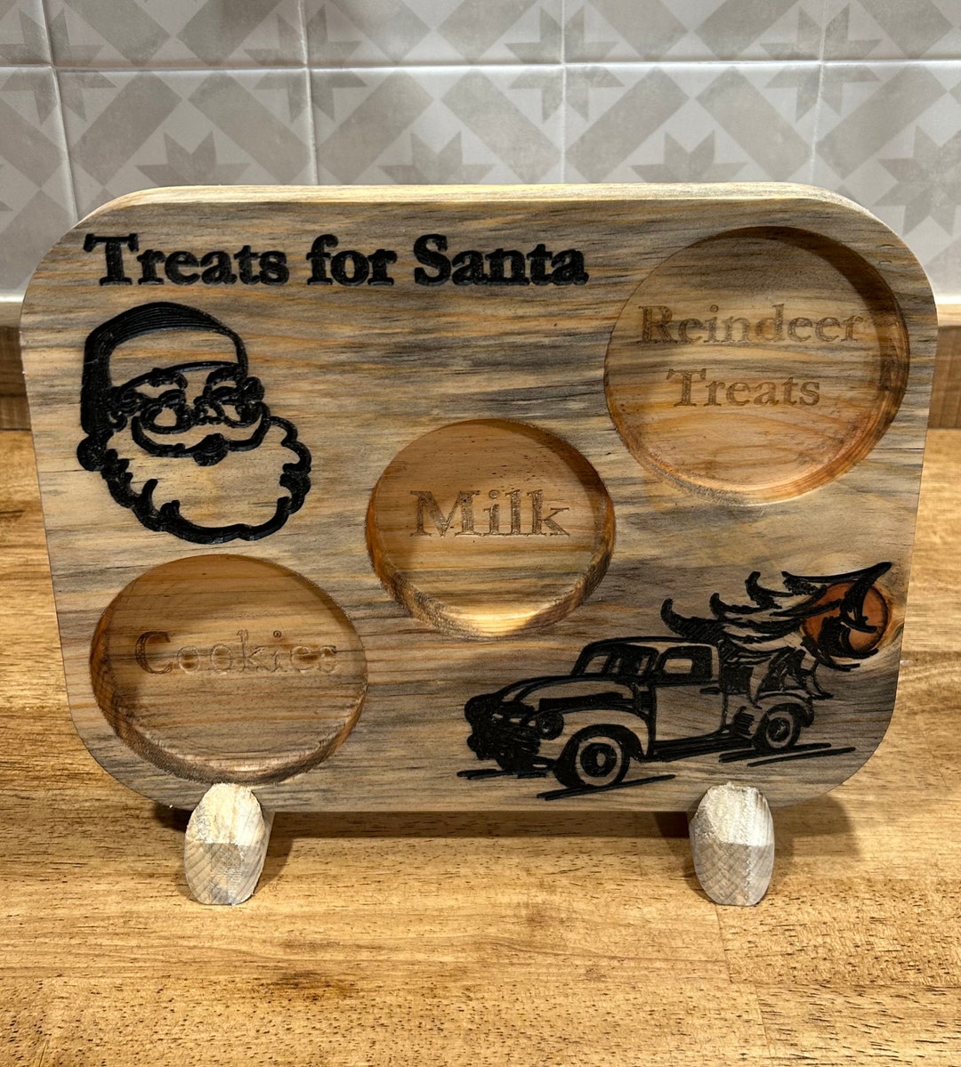 Santa Cookie Tray Santa Cookie and Milk Tray Christmas Etsy
