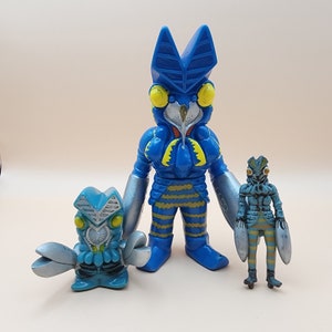 Bandai ULTRAMAN (Vintage) Lot of 3 ALIEN BALTAN Kaiju Vinyl (Sofubi)