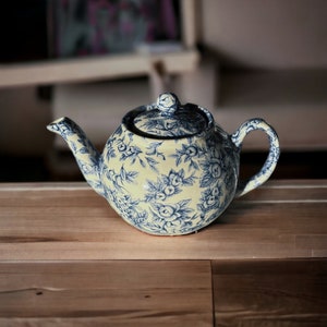 Théière anglaise en chintz bleu citronnier pour 2 tasses image 5