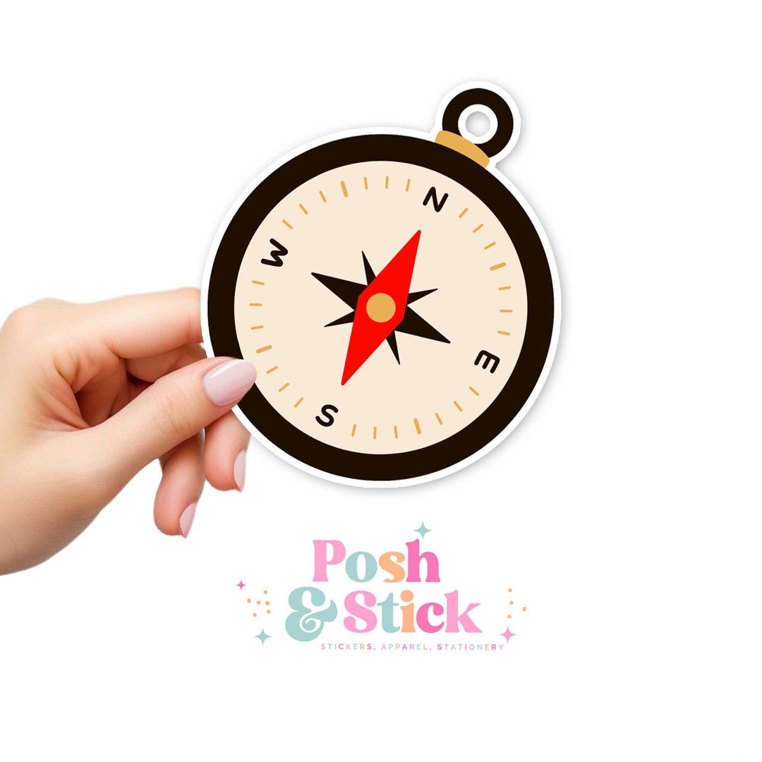 Compass | Exploring Outdoors Clear Vinyl Stickers | Unique Gifts for ...