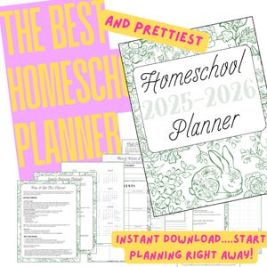 Planificador de educación en casa - Calendario de educación en casa / Horario de educación en casa / Múltiples hijos / Registro de actividades / Diario de mamá / Imprimible de educación en casa
