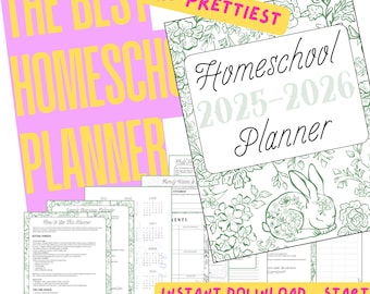 Homeschool Planner - Homeschool Calendar | Homeschooling Schedule |  Multi-Child | Record Keeping | Moms Journal | Homeschool Printable