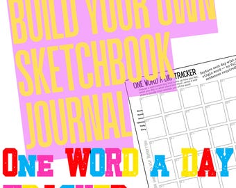 One Word a Day Tracker for Kids – Daily Creative Reflection Page – Printable Summer Sketchbook | screen free summer | Homeschool  Printable