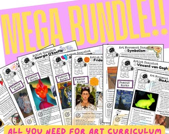 Art History Lesson Mega Bundle | Over 65 lessons - Homeschool Printable | Easy Art Curriculum | Kids Art Appreciation - Homeschool Activity