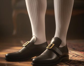 Custom 17th 18th Century Colonial Shoes For Men - British Costume Footwear