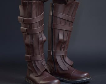 Aangepaste lederen Anakin Skywalker-cosplaylaarzen - Star Wars Jedi-laarzen