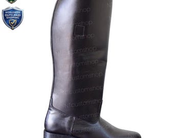 Custom Made Star Wars Imperial Officer Boots For Men, Genuine Leather, Knee High, Thrawn Cosplay Boots