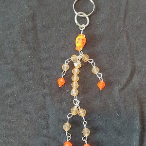 Movable orange skeleton Keychain