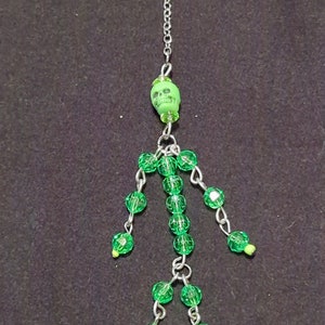 Green skeleton key chain