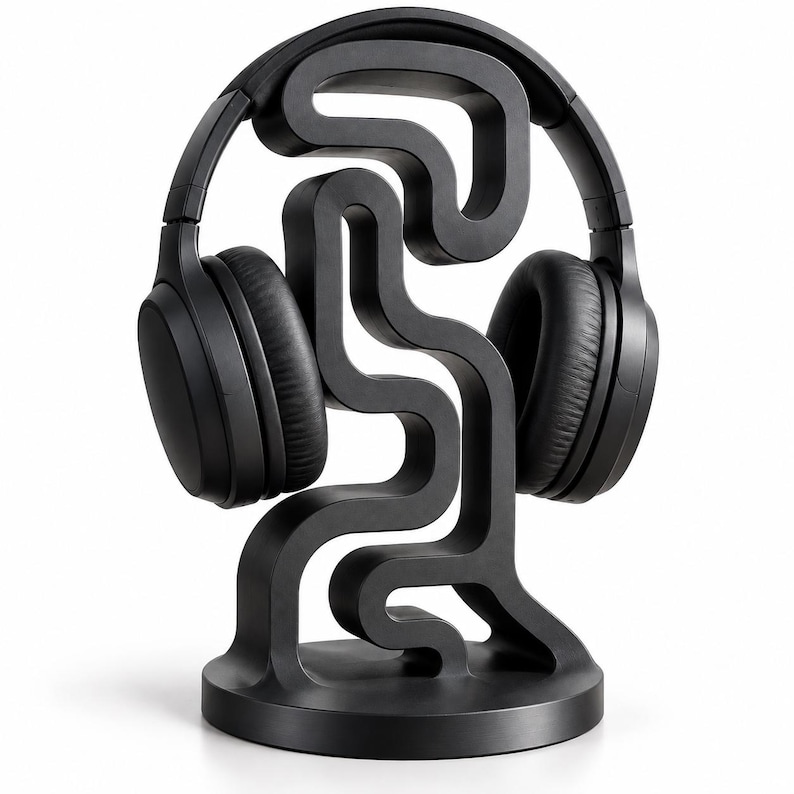 Abstract Labyrinth Headphone Stand, 3D Printed Desk Organizer, Unique ...