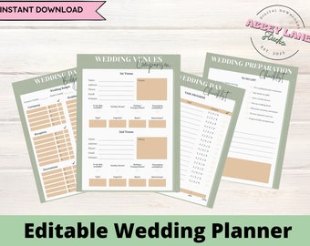 Wedding Planner Printable | Printable Wedding Planner Pages | Wedding Plan Bundle | Wedding Planning Book |