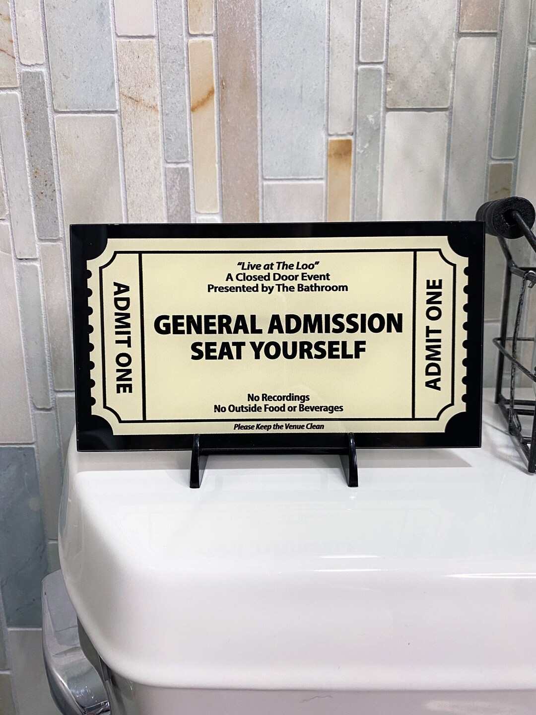 Please Seat Yourself Bathroom Sign, Acrylic 6.75x3.75 IN, Keep the ...