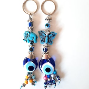 Handmade Evil Eye Keychain: House Protection, Car Hanging Charm