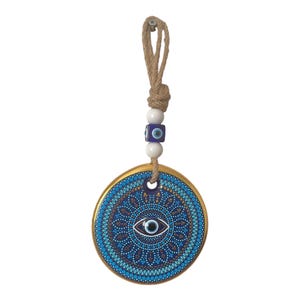 Handmade Turkish Evil Eye Wall Hanging - Nazar Boncugu Protection Decor - Boho Home Gift