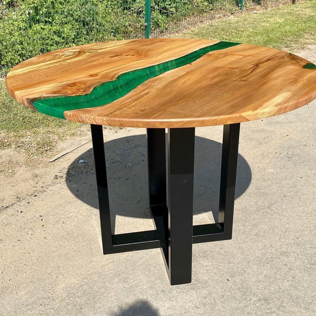 Round Epoxy Coffee Table Round Epoxy Dining Table Round Etsy