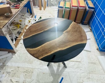 Round Epoxy Dining Table, Round Epoxy Coffee Table, Round Epoxy Table, Epoxy Round Table, Round Dining Table, Translucent Epoxy Table