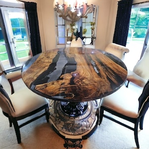 Round Epoxy Dining Table, Round Epoxy Coffee Table, Round Epoxy Table, Epoxy Round Table, Round Dining Table, Translucent Epoxy Table