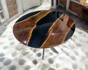 Round Epoxy Dining Table, Round Epoxy Coffee Table, Round Epoxy Table, Epoxy Round Table, Round Dining Table, Translucent Epoxy Table
