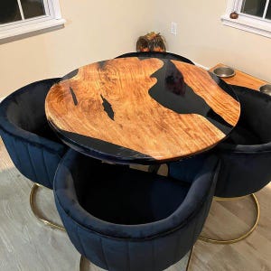 Round Epoxy Dining Table, Round Epoxy Coffee Table, Round Black Epoxy Table, Epoxy Round Table, Round  Epoxy Table Top, Epoxy Wood Table