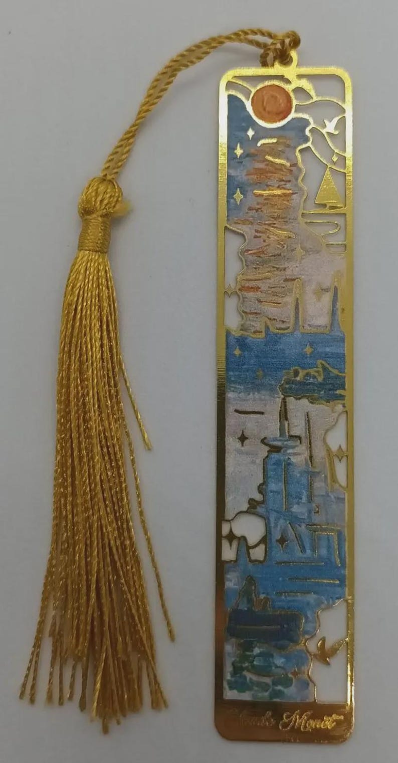 Van Gogh/ Monet artist inspired metal bookmark beautiful gift/present for book lovers/reading accessories sunrise