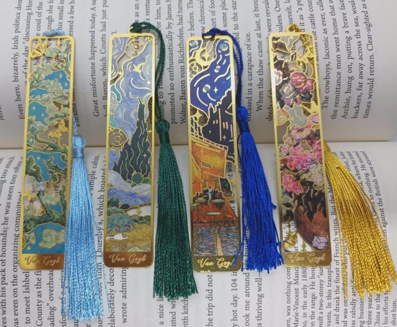 Van Gogh/ Monet artist inspired metal bookmark beautiful gift/present for book lovers/reading accessories immagine 5