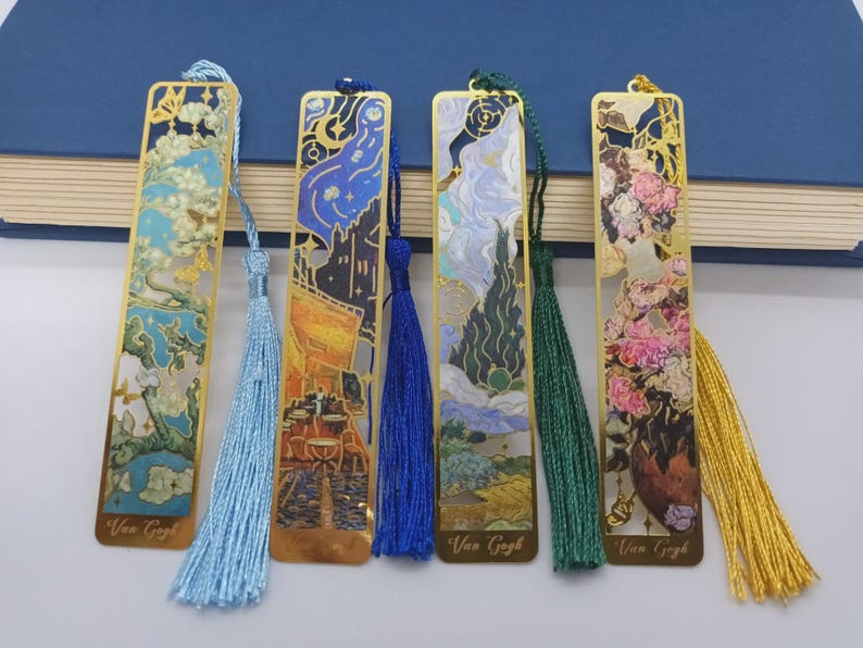 Van Gogh/ Monet artist inspired metal bookmark beautiful gift/present for book lovers/reading accessories immagine 2