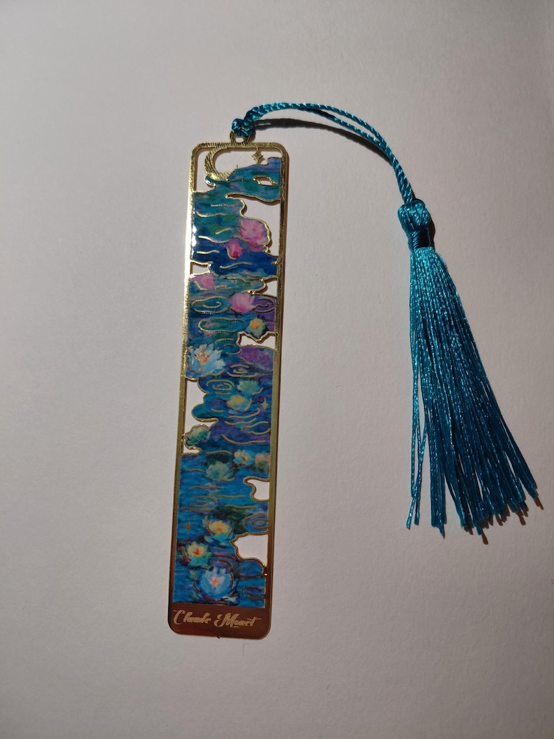 Van Gogh/ Monet artist inspired metal bookmark beautiful gift/present for book lovers/reading accessories water lily
