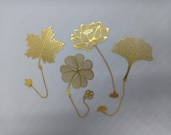 Flowers and leaves inspired metal bookmark beautiful gift/present for book lovers/reading accessories
