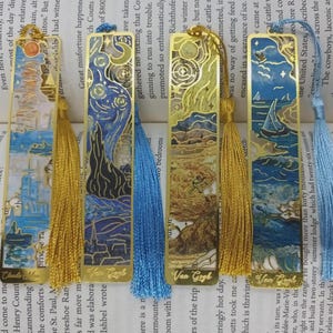 Van Gogh/ Monet artist inspired metal bookmark beautiful gift/present for book lovers/reading accessories immagine 6