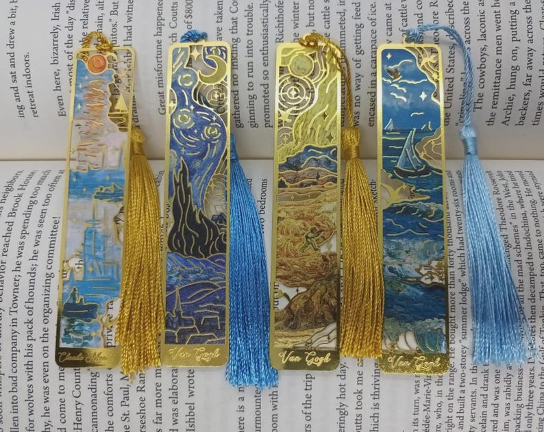 Van Gogh/ Monet artist inspired metal bookmark beautiful gift/present for book lovers/reading accessories immagine 6