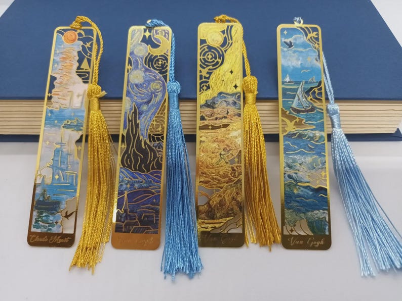 Van Gogh/ Monet artist inspired metal bookmark beautiful gift/present for book lovers/reading accessories immagine 3