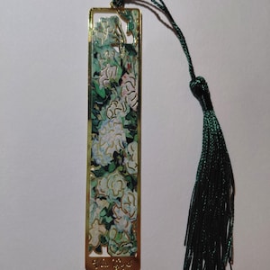 Van Gogh/ Monet artist inspired metal bookmark beautiful gift/present for book lovers/reading accessories white flowers