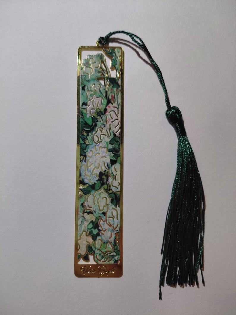 Van Gogh/ Monet artist inspired metal bookmark beautiful gift/present for book lovers/reading accessories white flowers