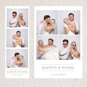 Photo Booth Wedding Strip template 2x6 and 4x6. Modern Minimalist, Editable, Instant Download, Canva Template, Photo Booth Digital Template