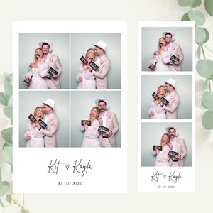 Photo Booth Wedding Strip template 2x6 and 4x6. Modern Minimalist, Editable, Instant Download, Canva Template, Photo Booth Digital Template