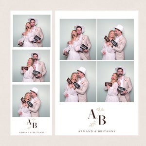 Photo Booth Wedding Strip template 2x6 and 4x6. Modern Minimalist, Editable, Instant Download, Canva Template, Photo Booth Digital Template