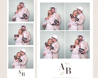 Photo Booth Wedding Strip template 2x6 and 4x6. Modern Minimalist, Editable, Instant Download, Canva Template, Photo Booth Digital Template