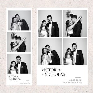 Photo Booth Wedding Strip template 2x6 and 4x6. Modern Minimalist, Editable, Instant Download, Canva Template, Photo Booth Digital Template