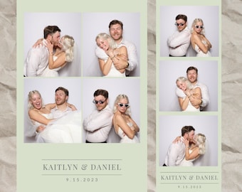 Photo Booth Wedding Strip template 2x6 and 4x6. Modern Minimalist, Editable, Instant Download, Canva Template, Photo Booth Digital Template