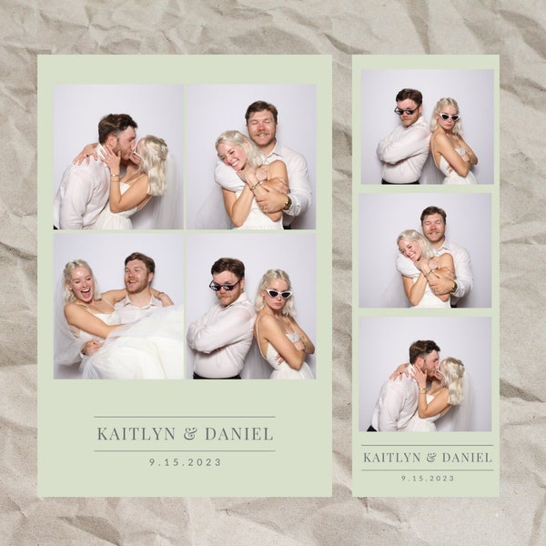 Photo Booth Wedding Strip template 2x6 and 4x6. Modern Minimalist, Editable, Instant Download, Canva Template, Photo Booth Digital Template