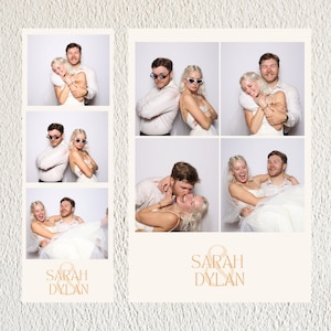 Photo Booth Wedding Strip template 2x6 and 4x6. Modern Minimalist, Editable, Instant Download, Canva Template, Photo Booth Digital Template