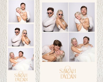 Photo Booth Wedding Strip template 2x6 and 4x6. Modern Minimalist, Editable, Instant Download, Canva Template, Photo Booth Digital Template