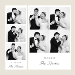 Photo Booth Wedding Strip template 2x6 and 4x6. Modern Minimalist, Editable, Instant Download, Canva Template, Photo Booth Digital Template