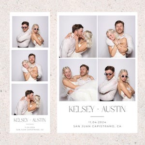 Photo Booth Wedding Strip template 2x6 and 4x6. Modern Minimalist, Editable, Instant Download, Canva Template, Photo Booth Digital Template