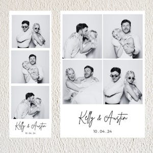 Photo Booth Wedding Strip template 2x6 and 4x6. Modern Minimalist, Editable, Instant Download, Canva Template, Photo Booth Digital Template