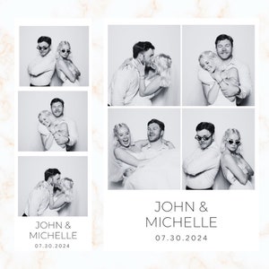 Photo Booth Wedding Strip template 2x6 and 4x6. Modern Minimalist, Editable, Instant Download, Canva Template, Photo Booth Digital Template