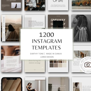 1200 plantillas para Instagram – Marrón / Moderno / Minimalista / Estético - Publicaciones - Historias - Empresas - Plantillas de Instagram en Canva