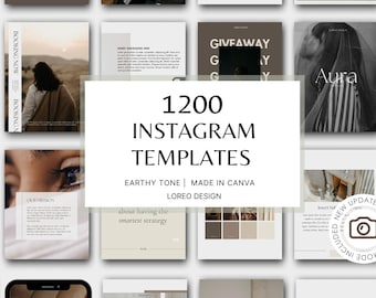 1200 Instagram Templates – Brown | Modern | Minimal | Aesthetic - Post - Stories - Business - Instagram Templates Canva